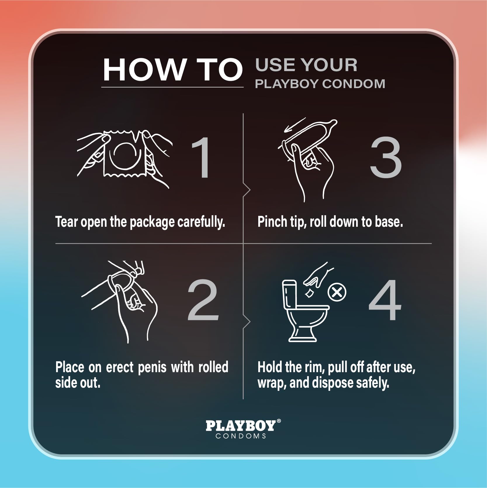 Amazon.com: PLAYBOY Ultra Light, Natural Feel Smooth Premium Latex Lubricated  Condoms, Flavorless, 12 Count : Health & Household