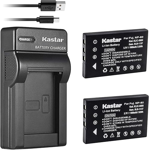 Kastar Batería (X2) y cargador USB delgado para URC 11N09T NC0910 RLI-007-1 MX-810 MX-880 MX-890 MX-950 MX-980 Mandos a distancia universales