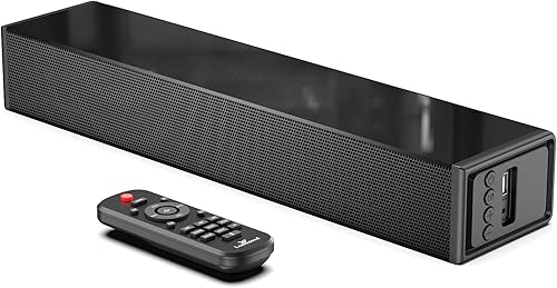 Barra de sonido pequeña para TV, PC, juegos, sistema de sonido envolvente, mini barra de sonido de altavoz de TV con conexiones Bluetooth/HDMI