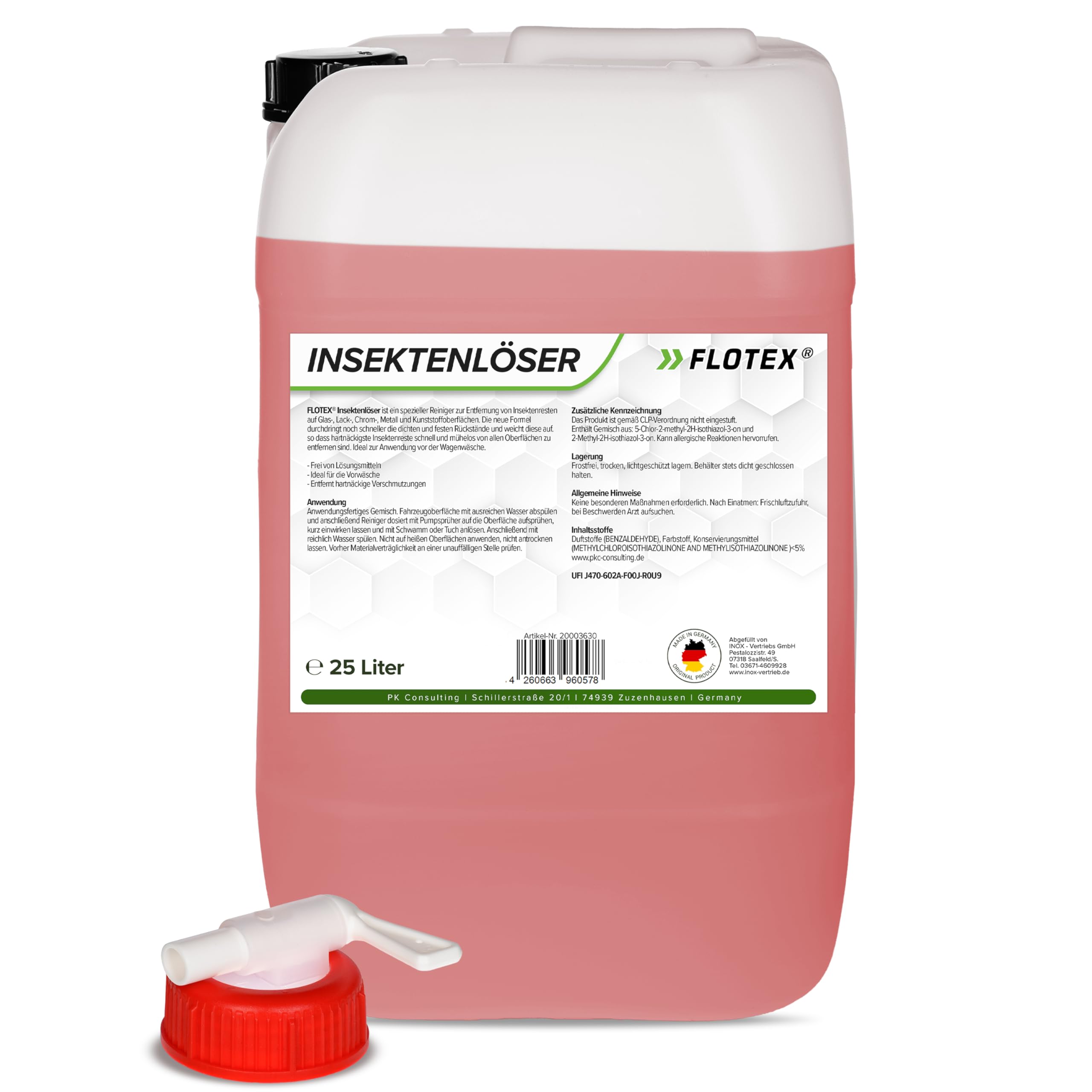 Profi Insektenentferner Auto - 25L I Insektenlöser für Auto & Motorrad - Ideal für Glas, Kunststoff, Lack & Chrom I Lackschonender KFZ Insektenentferner- Für optimale Vorwäsche