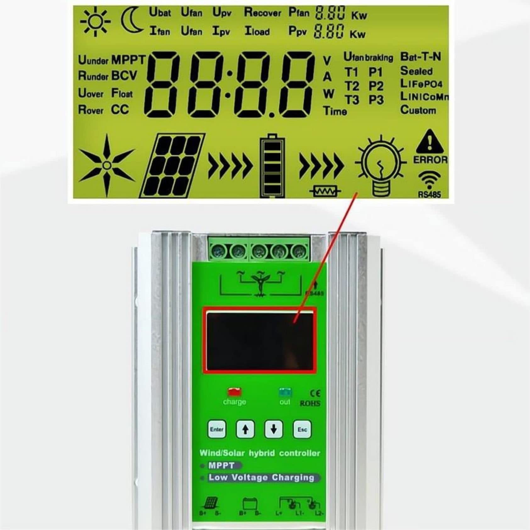 Éolienne 600W 12V/24V/48V Avec Contrôleur MPPT – 6 Pales, étanche, Extérieur