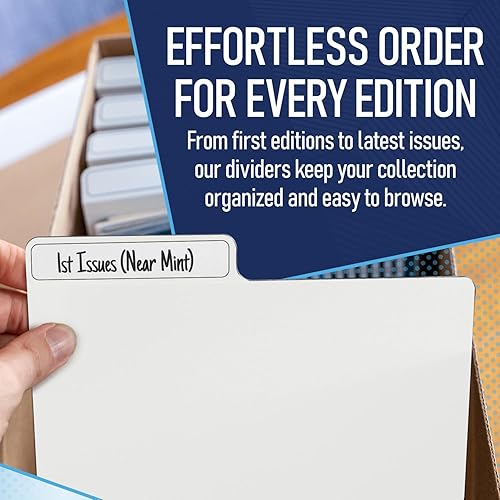 Miniatura 3 de Invested Alliance Divisores de cómics grises (paquete de 10)  Divisores de plástico, divisor de cajas de cómics, separadores de estantes para