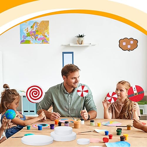 Miniatura 5 de Marsui 26 círculos redondos de espuma para manualidades, discos blancos falsos para proyectos de bricolaje de 46812 pulgadas de diámetro, 1 pulgada