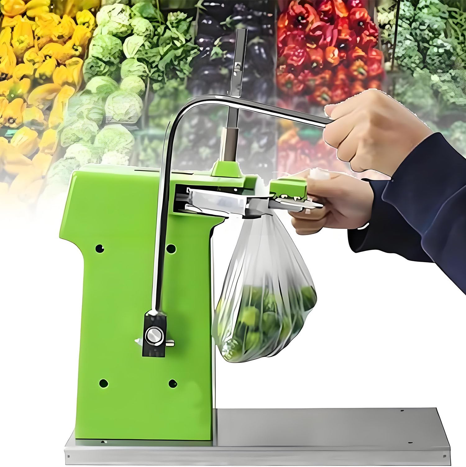 Sigillatrice a forma di U per sacchetti di plastica, 2000 punti, tenuta regolabile, durevole e senza inceppamenti, per supermercati e negozi di frutta