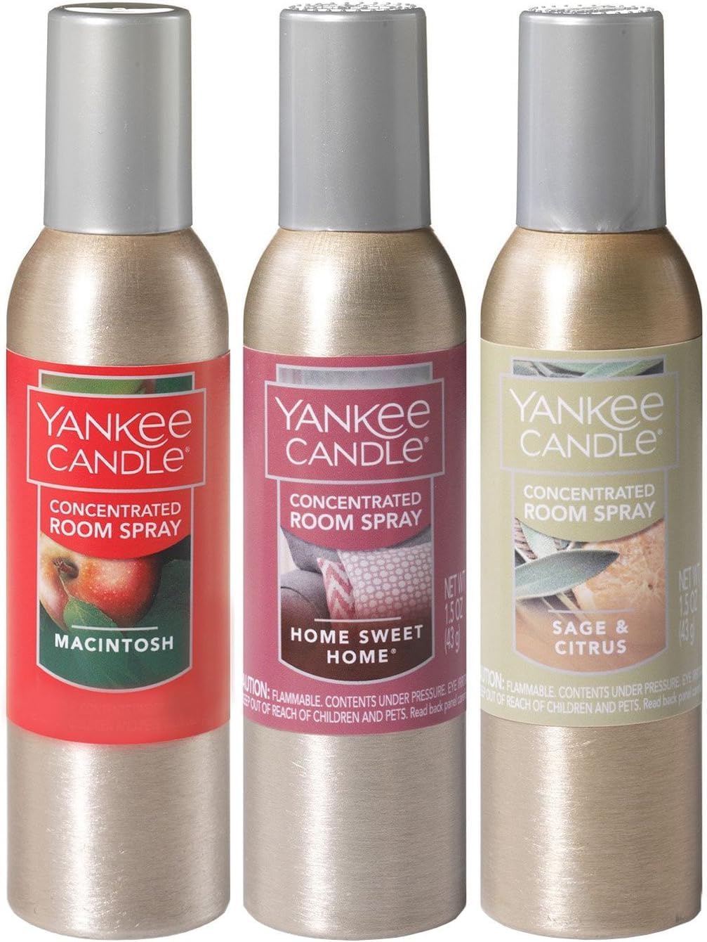 Concentrated Room Sprays: Macintosh, Home Sweet Home, Sage & Citrus; Set of 3 Popular Fragrances