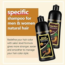 Fedulili Instant Dark Coffee Hair Dye Shampoo for Gray Hair 3 in 1, Natural Hair Color Shampoo for Women Men Brown Colors in 10-15 mins, 100% Cover Long Lasting Hair Dye 16.9 Fl Oz (Dark coffee)