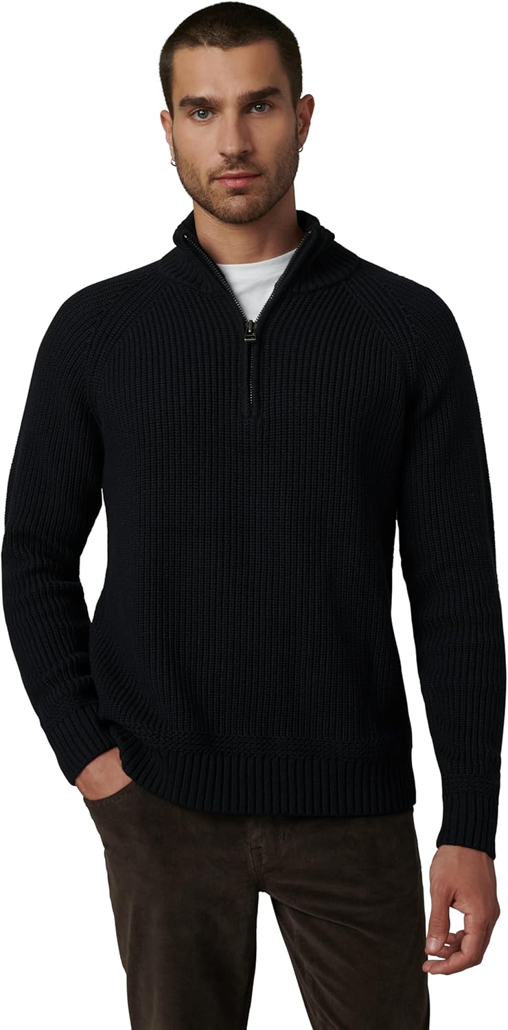 Joe's Jeans Mens Archie High Neck Quarter Zip Sweater