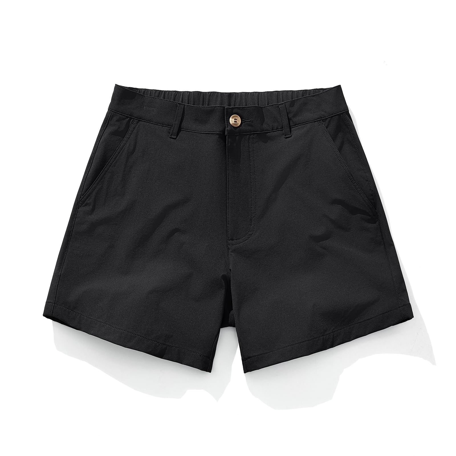 AIMPACT Men's Chino Shorts 5" Flat Front Elastic Waistband Stretch Golf Formal Casual Fashion Summer Shorts