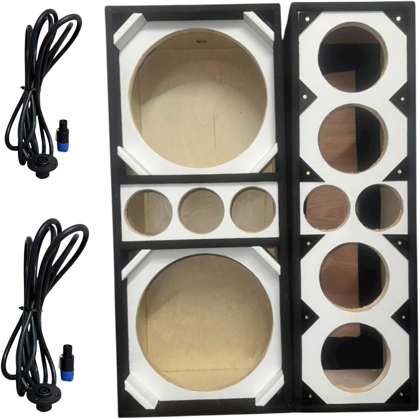 12" Brazilian Style Chuchera Speaker Box for Two 12" Speakers & Three 4" Tweeters Vented Enclosure for Car and One 4 Driver 2tweeter Box