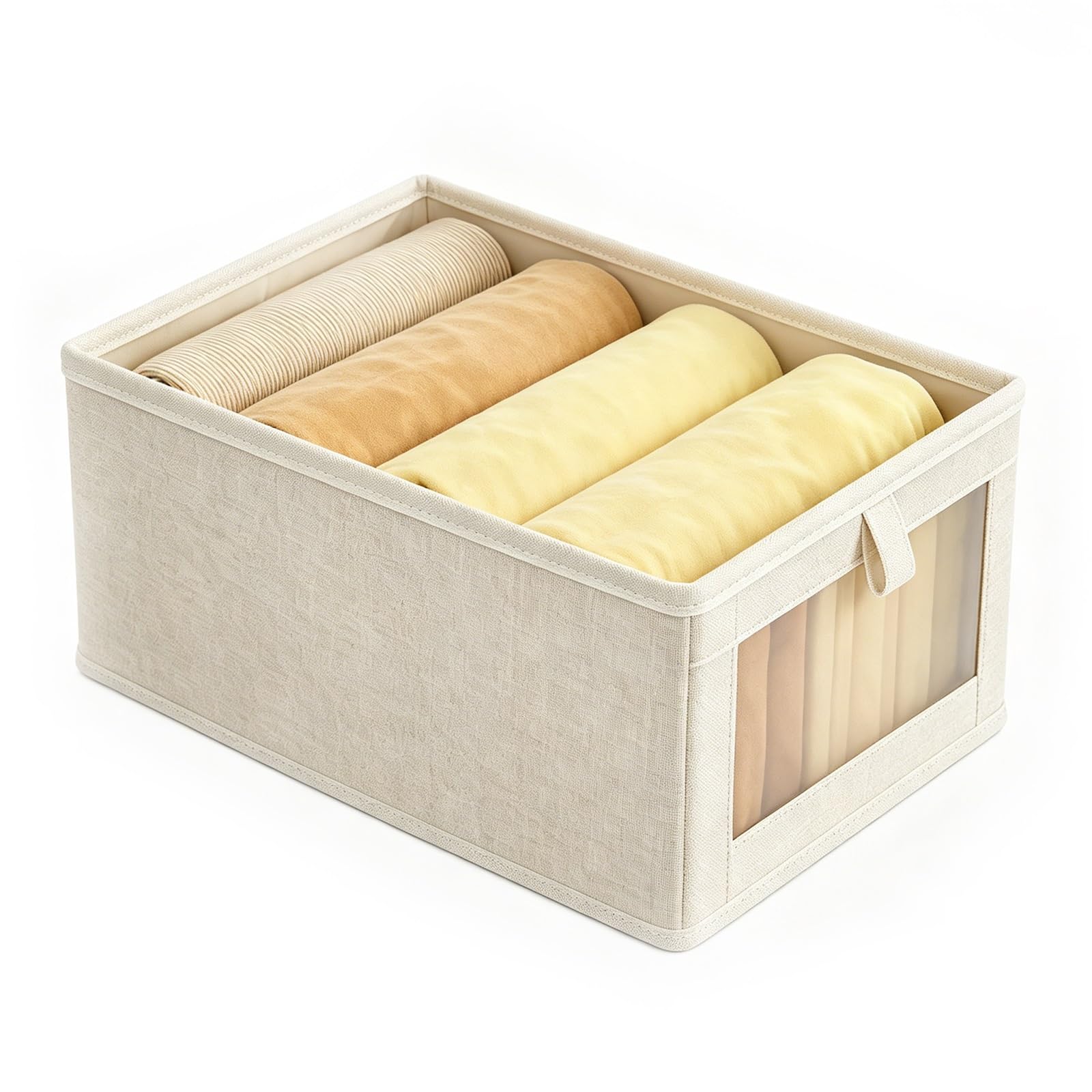 MPGRFJC Foldable Storage Basket,Clear Closet Storage Box