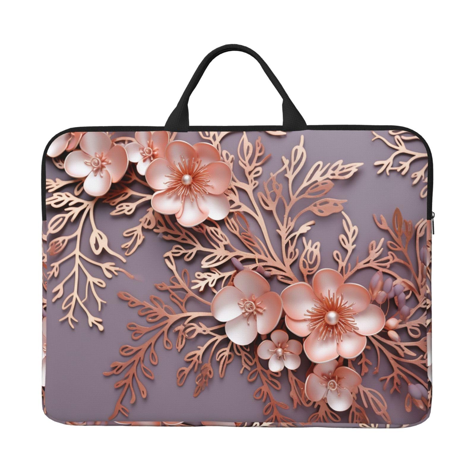 Amazon.com: Rose Gold Elegant Decorative Floral Laptop Case Sleeve