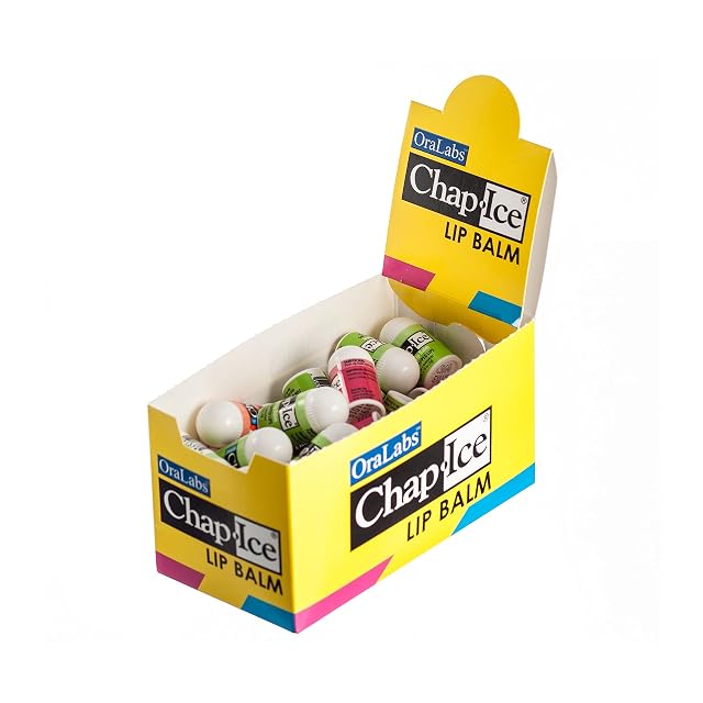 Chap-Ice Premium and Traditional Lip Balm for Chapped Dry or Windburned Lips Pocket Size Display with Assorted Flavors