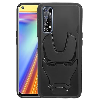 Navnika Compatible with Realme Narzo 20 Pro Mobile Back Case Cover 3D Logo Iron Man Avengers Style for Realme Narzo 20 Pro - Black