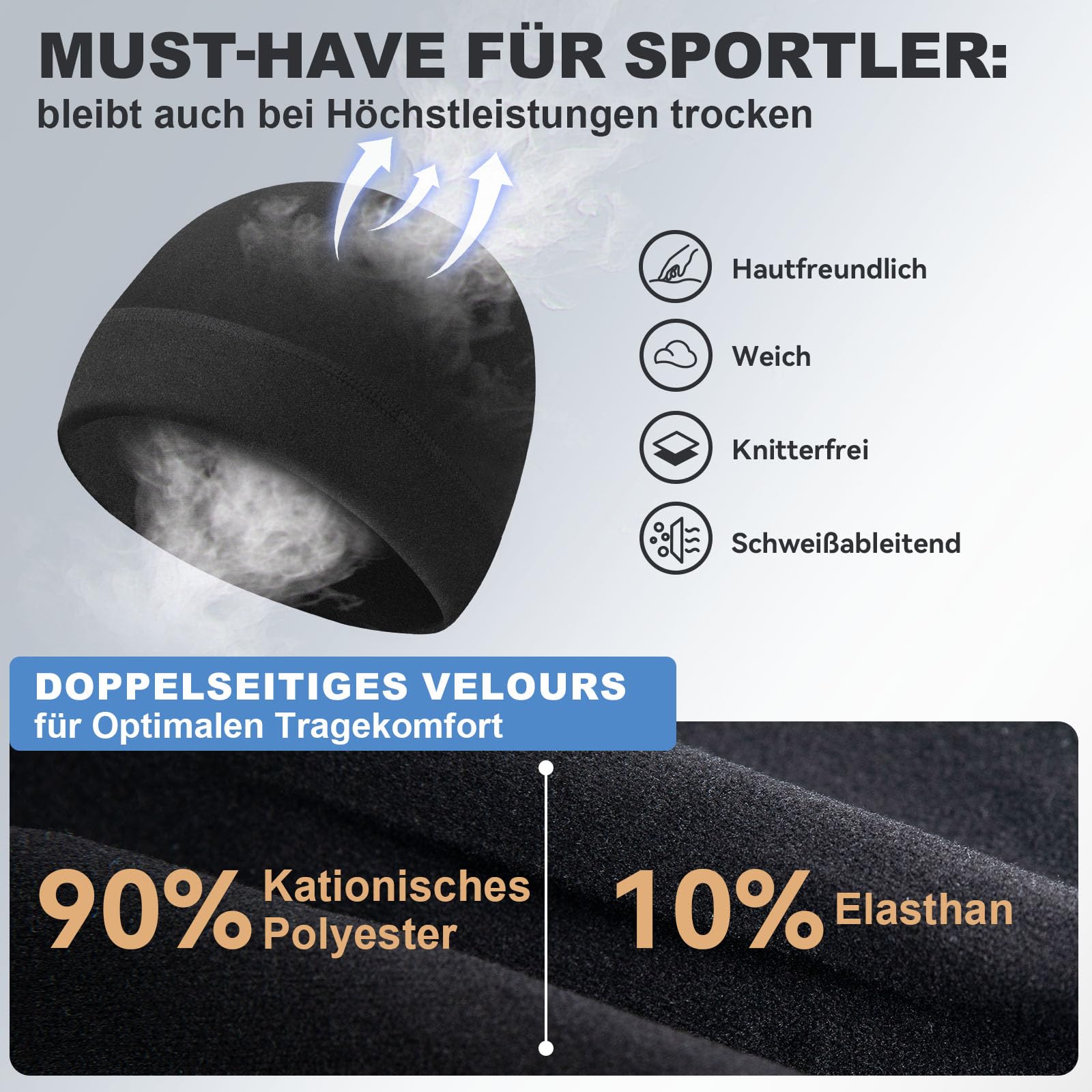 HIKENTURE Czapka zimowa dla mężczyzn i kobiet, wiatroszczelna czapka do biegania, ciepła czapka rowerowa, czapka z polaru, pod kask rowerowy, kask narciarski, czapka sportowa do jazdy na rowerze