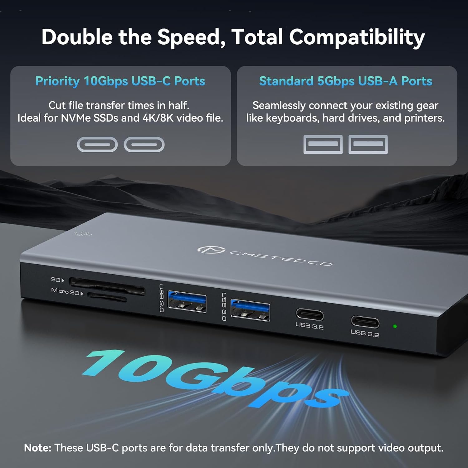 Station d'accueil pour ordinateur portable 3 moniteurs 12 en 1 USB C pour 4K @ 120 Hz DP + 4K @ 60 Hz HDMI + 4K @ 60 Hz USB-C, 100 W PD, 10 Gbps USB 3.2, Gigabit Ethernet