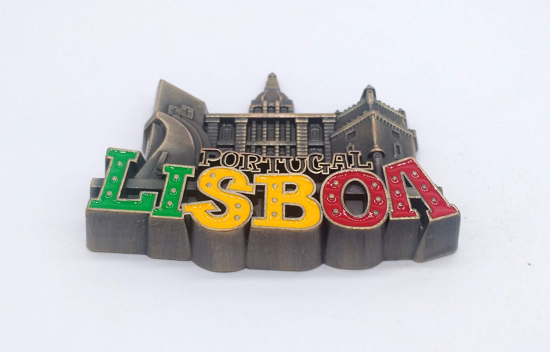 Magnete Da Frigorifero 3D Lisbona Portogallo A Forma Di Pesce - Souvenir Artigianale In Poliresina 12,2 Cm