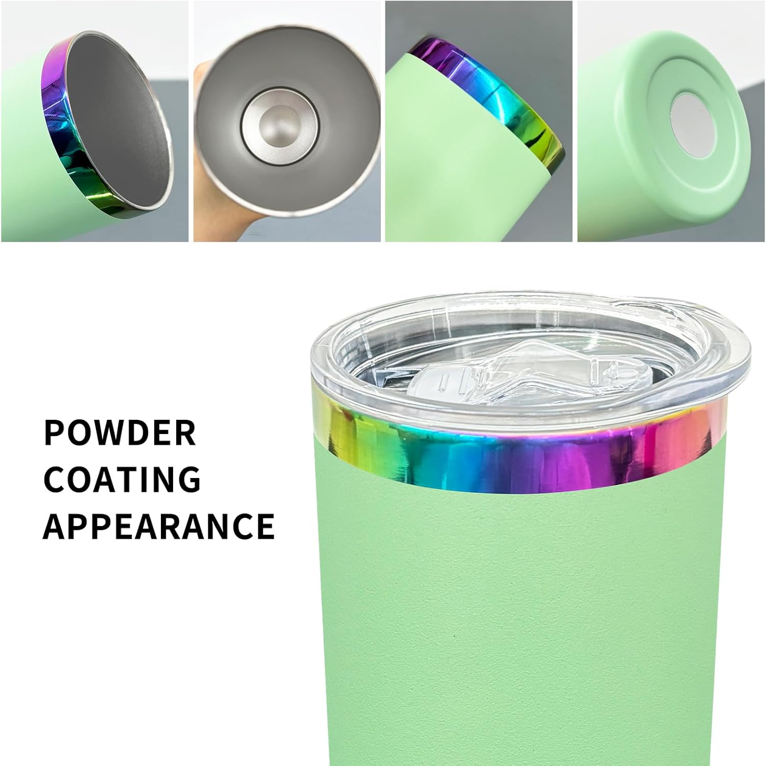 20 oz Skinny Tumblers Stainless Steel Tumbler with Lid and Straw Double Wall Vacuum Insulated Travel Coffee Mug 20oz Powder Coated Cup for Hot and Cold Drinks(Color Mix,8 pack) - Image 3