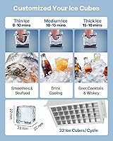 Vista 4 de VEVOR Commercial Ice Maker Machine, 80 lbs/24h with 13 lbs Storage Capacity, Countertop/Freestanding/Under Counter, Stainless Steel Ice Maker with