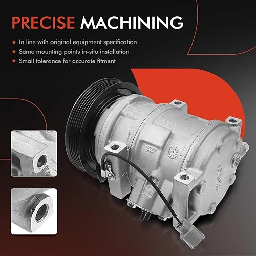 Miniatura 6 de A-Premium Compresor A/C con embrague compatible con Honda Accord 2003-2007 3.0L, Odyssey 2005-2007 3.5L, Pilot 2005-2008 3.5L, Ridgeline 2006-2008