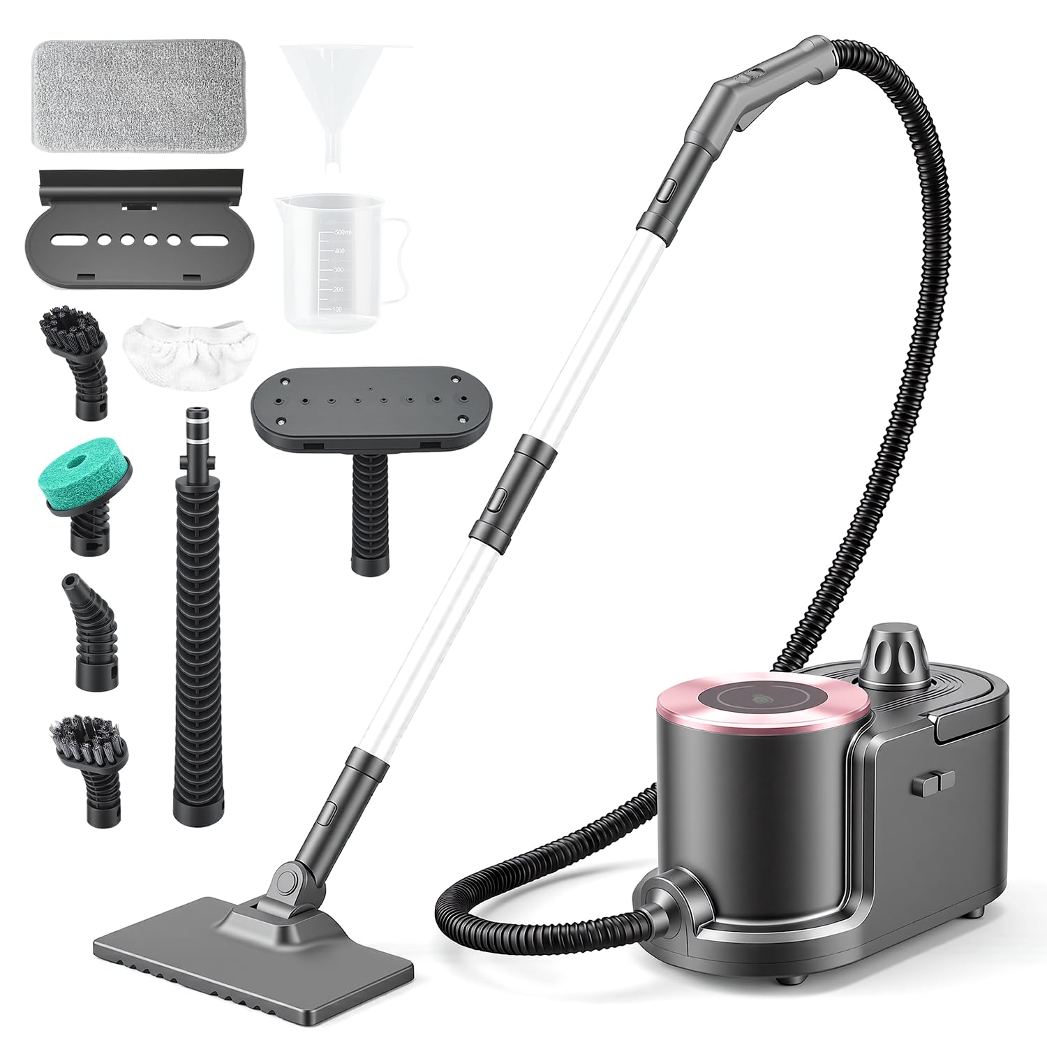 2000W High Pressure Steam Cleaner, 4 Bar Handheld Steamer & Steam Mop with 1.9L Tank, Complete Kit for Car Steam Cleaner, Steam Cleaner Floor, Bathroom, Multi-Purpose Home Cleaning, Chemical-Free