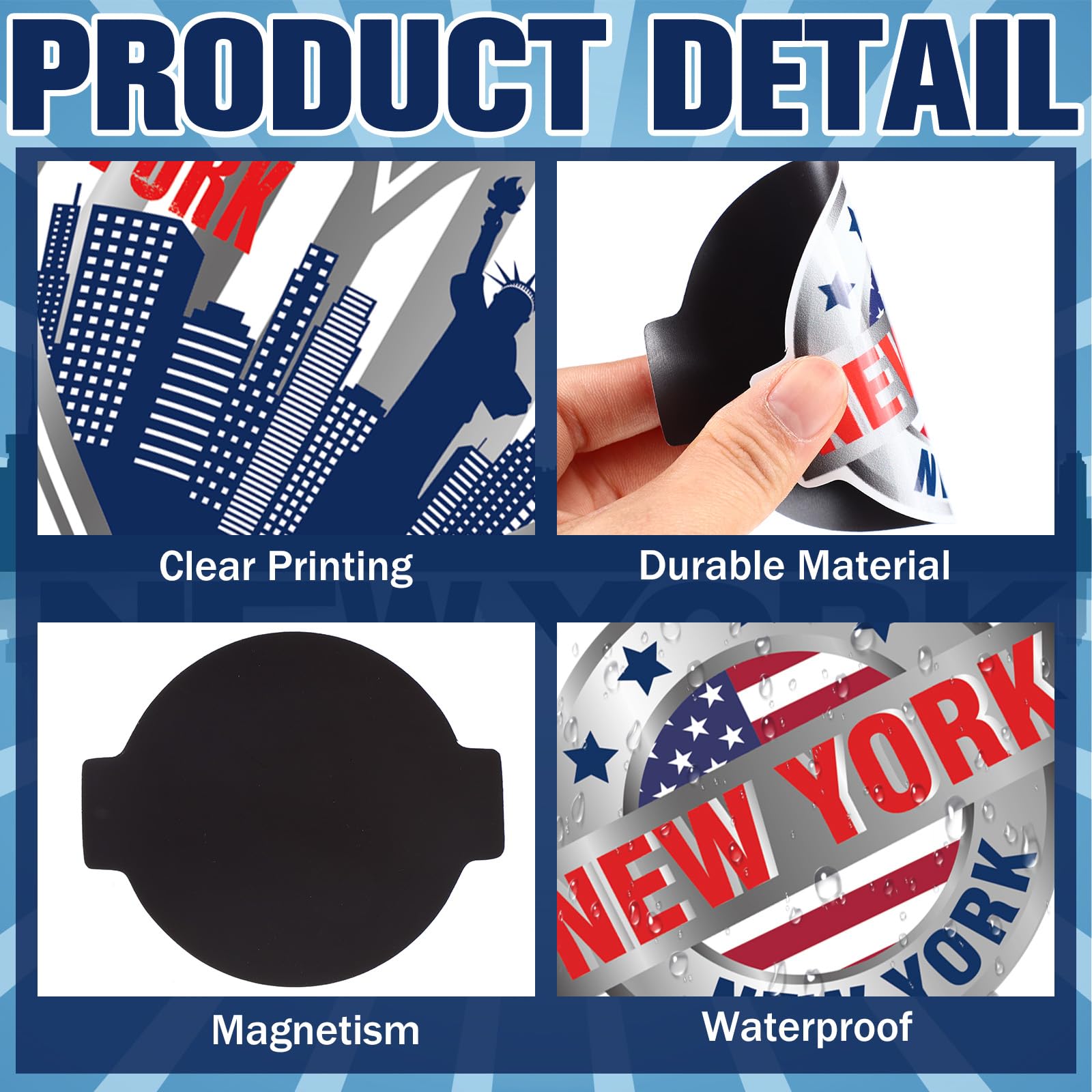 Fabbay New York Kühlschrankmagnet-Set – 25 Stück, PVC Mit Magnet, Für Kühlschrank, Laptop & Deko