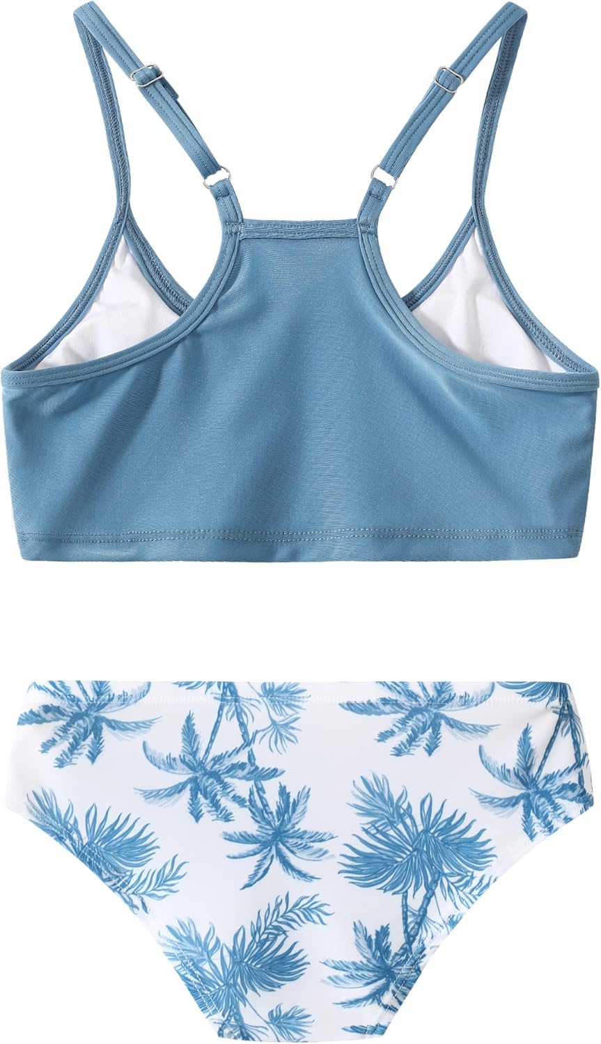 Girl Swimsuit Bikini Set Two Piece Bathing Suits Tropical Floral Beach Swimwear 5-14Y