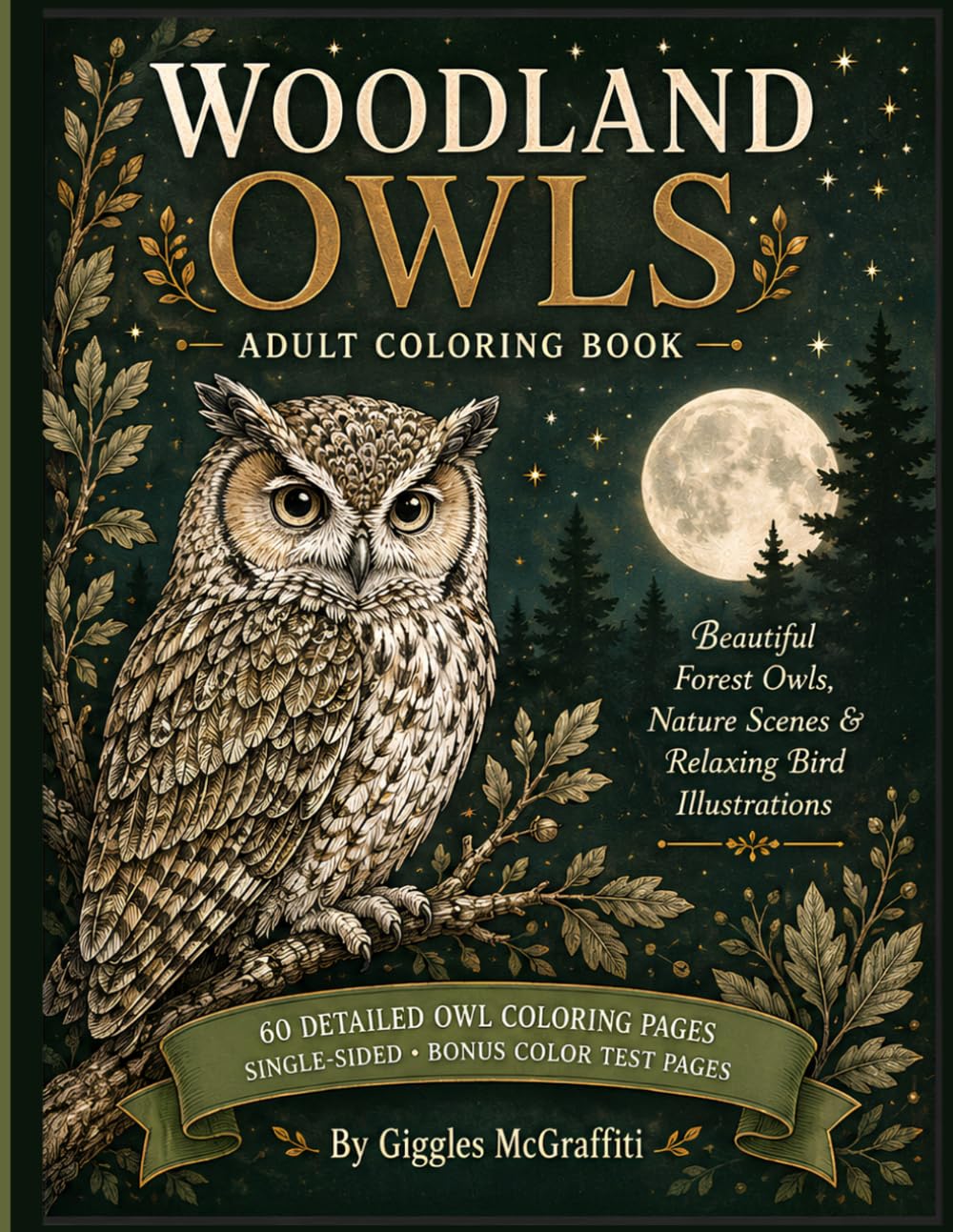 Woodland Owls Adult Coloring Book: Beautiful Forest Owls, Nature Scenes & Relaxing Bird Illustrations: Beautiful Forest Owls, Nature Scenes & Relaxing Bird Illustrations
