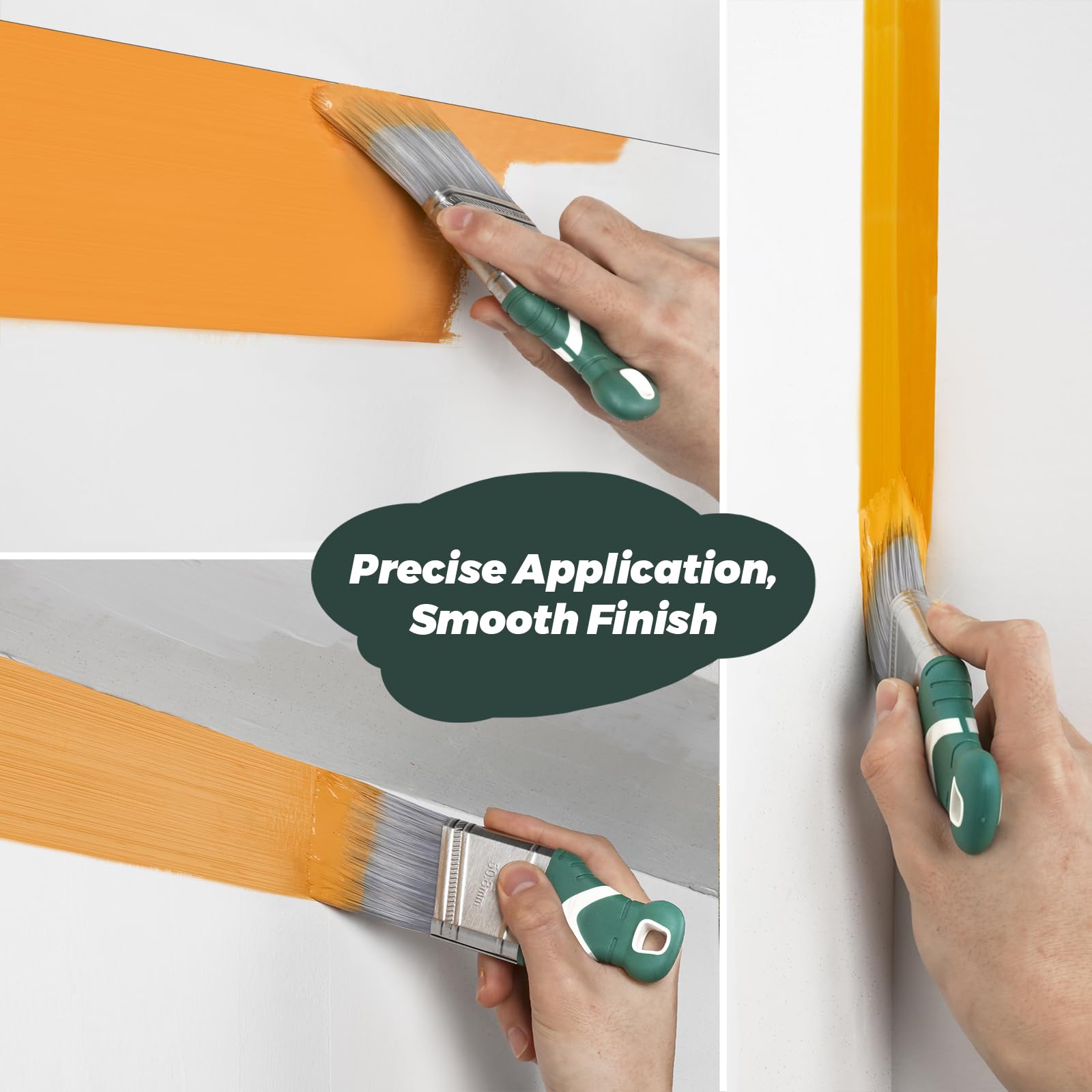 Angled Paint Brush Set - 3 Pack, Easy Cleanup -3