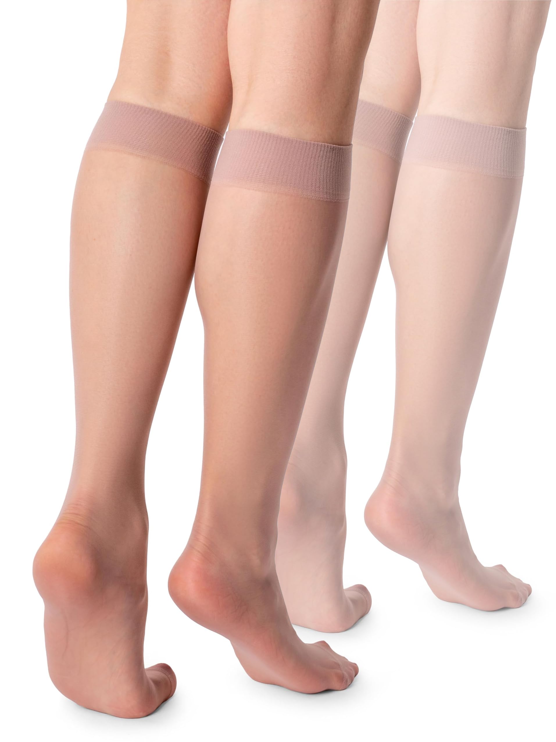 Lores Women's Noiset Basic Knee High Socks 15 Den High Pop Matt Semi-Sheer Tights 2 Pairs Natalie,