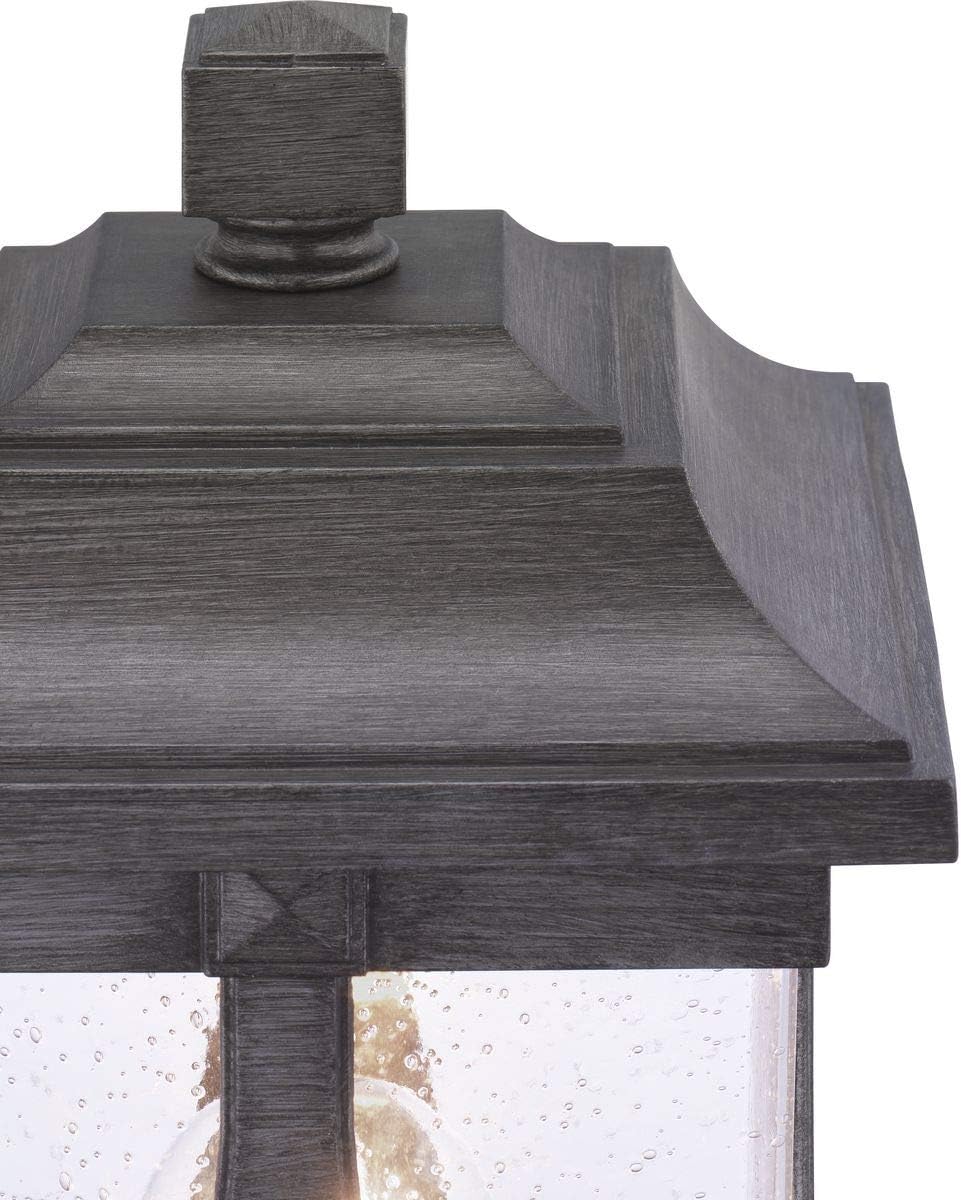 Progress Lighting Abbott Collection 1-Light Clear Seeded Glass Craftsman Outdoor Post Lantern Light Antique Pewter