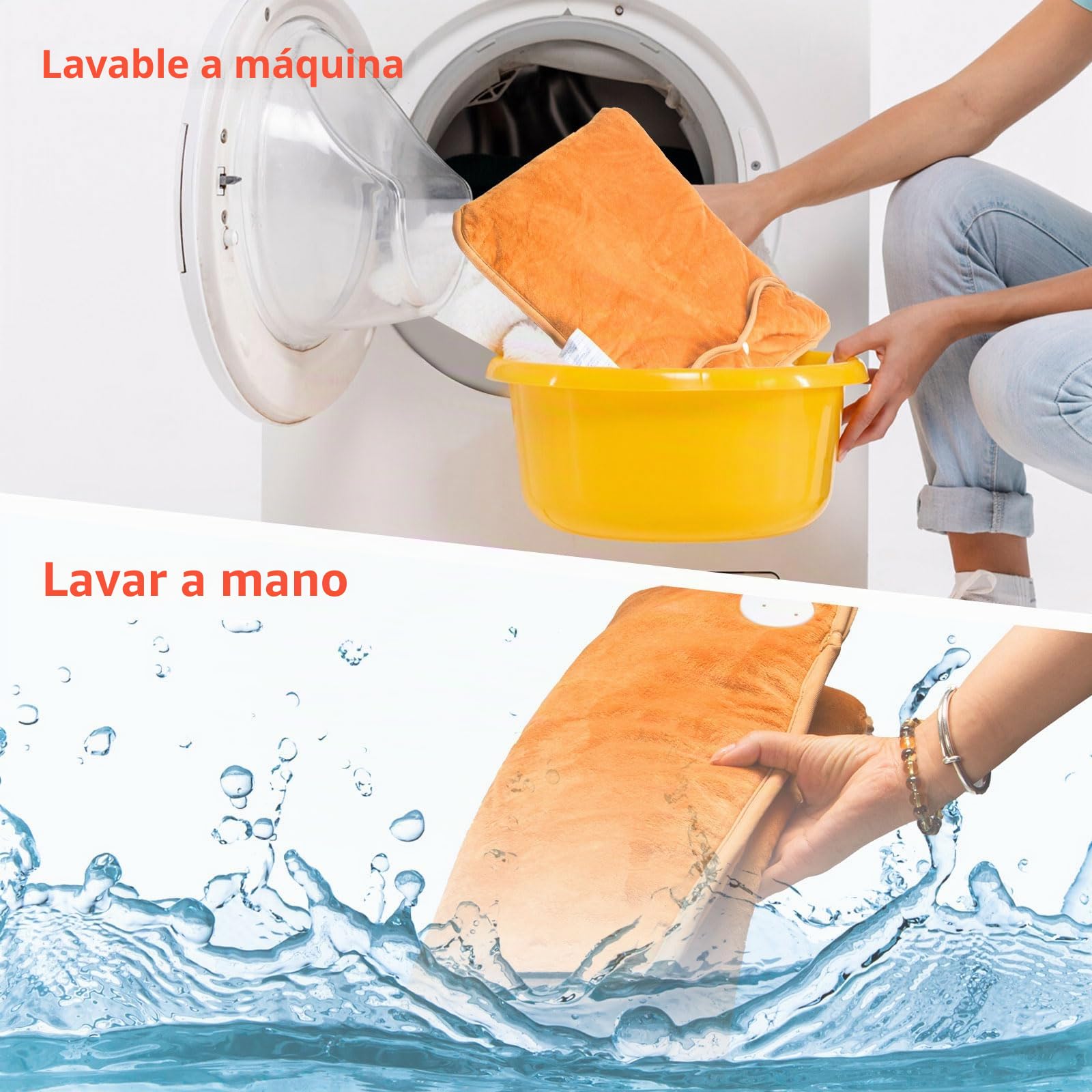 Qoosea Calentador de Pies Eléctrico Calentador Eléctrico de Doble Capa Almohadilla de Calentamiento Rápido con 6 Niveles de Calor 4 Temporizadores Apagado Automático Cojín Lavable Térmico
