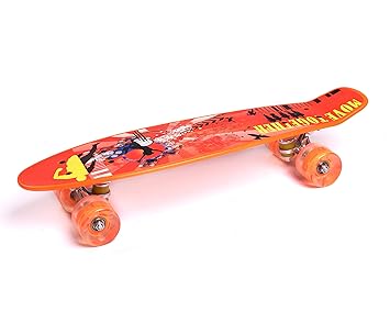 IRIS Complete Cruiser Skateboard with Colourful Light Up Wheels for Boys and Girls, High Speed Bearings (57 cm X 15 cm)