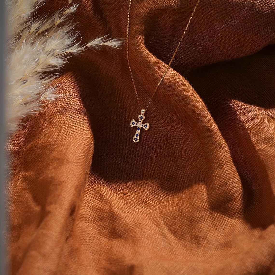 Gold Plated Cross Necklace for Women - 14K Gold Plated Clover Cross Necklace, Christian Gifts for Women Confirmation Baptism Birthday Christmas Gift - Image 4