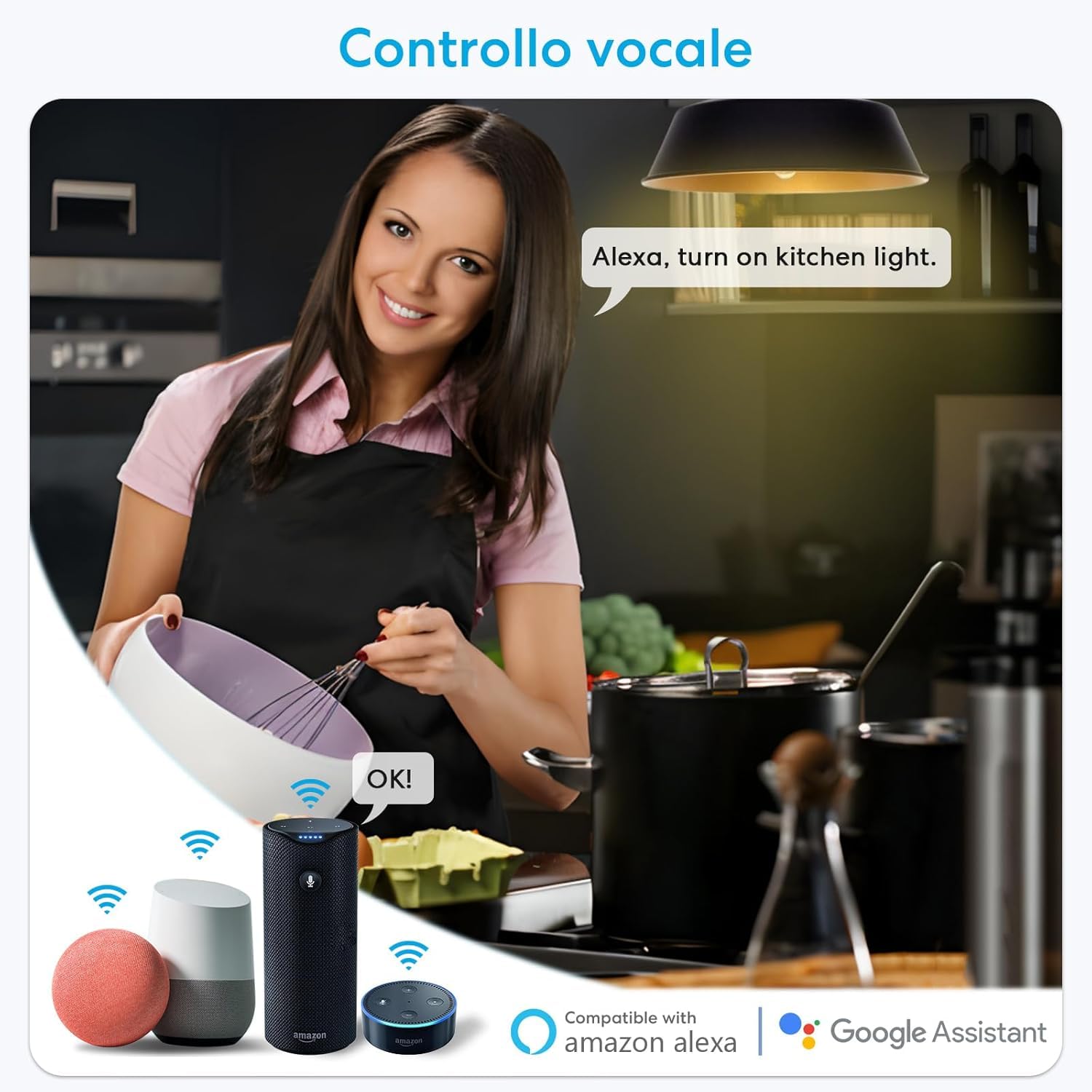 QIACHIP Douille connectée wifi Intelligente Interrupteur E27 Base d'ampoule, Lampe à télécommande sans fil, Tuya Smart Life App Control,Compatible avec Alexa,Max.500W