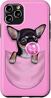 Vista 29 de Black Chihuahua Dog in Pocket with Bubble Gum Case for iPhone 17