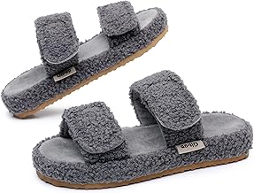 Git-up Women's Slippers with Arch Support and Adjustable Double Hook and Loop Closure, Durable EVA Outsole for Indoor/Outdoor