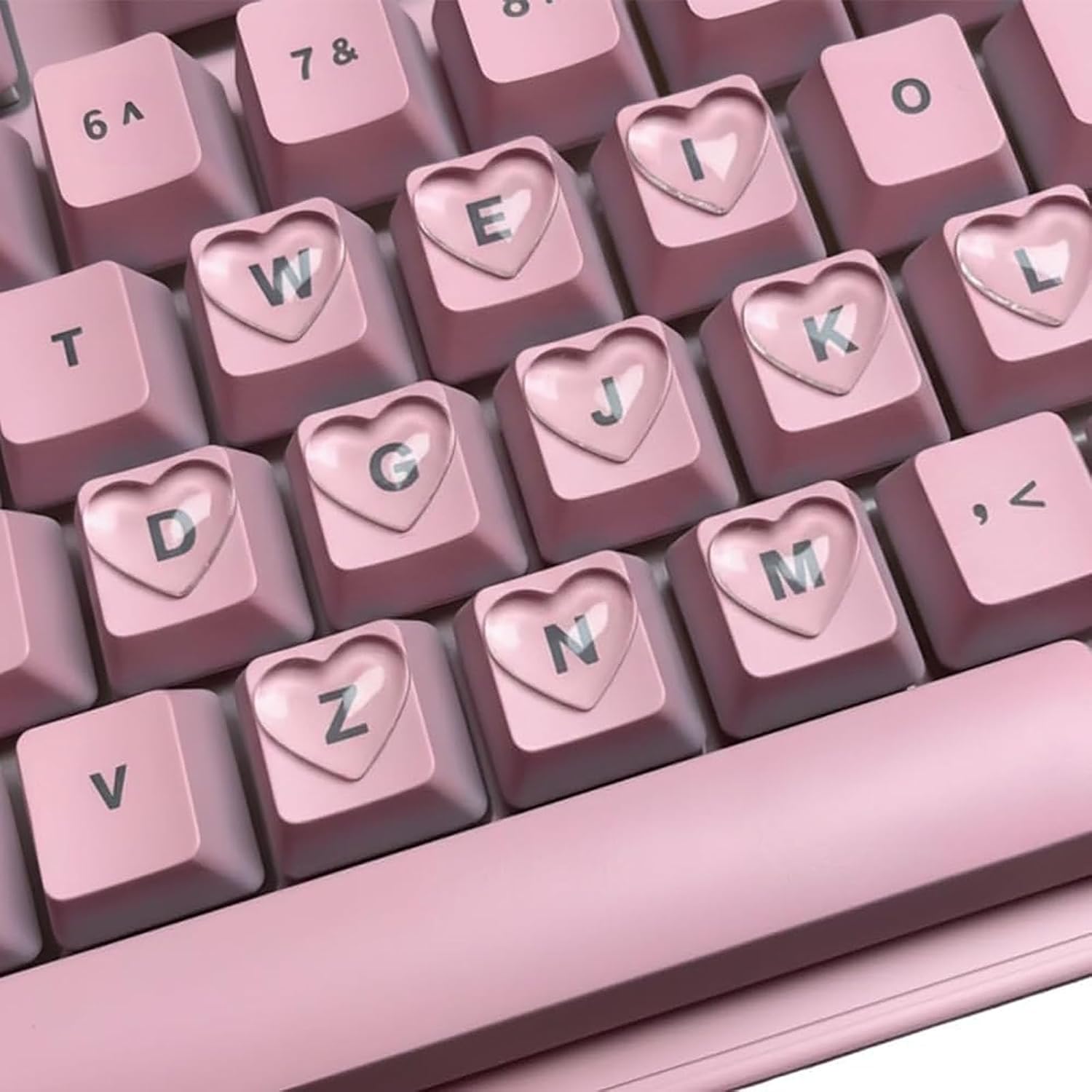Keyboard Bubbles for Long Nails, Keyboard for Long Nails, Raised Clear Glass Bubbles for Women, Self-Adhesive Reusable Adhesive Protective (120, Heart)