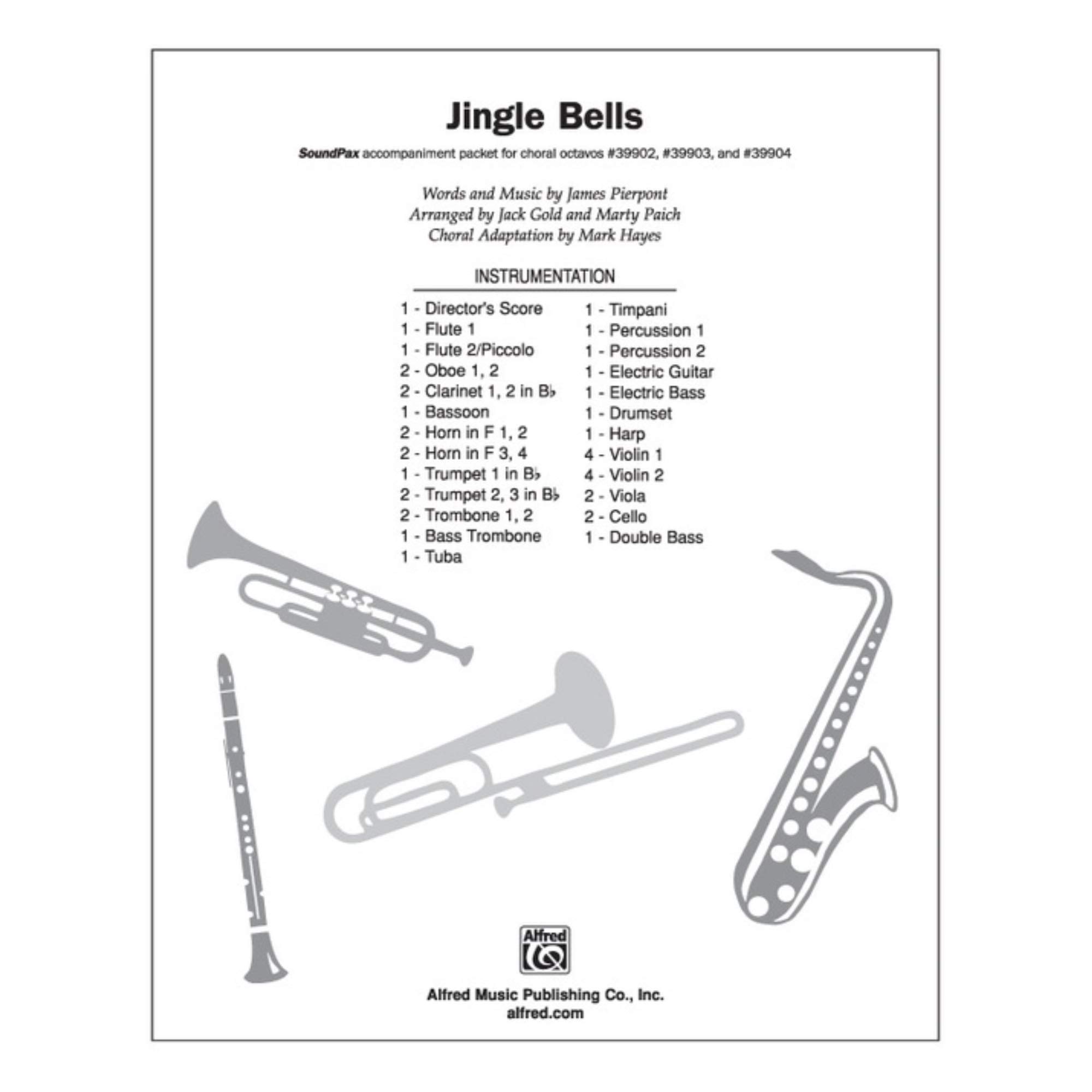 Buy Jingle Bells Words and music by James Pierpont / arr. Jack Gold