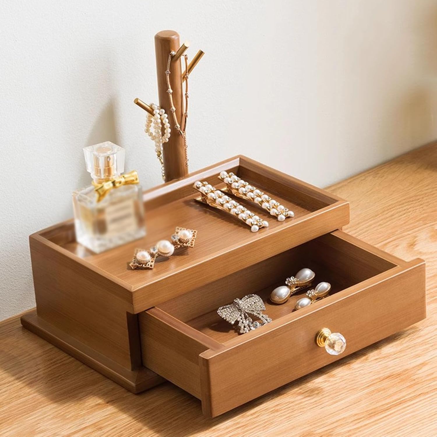 ドレッサーボックス、デスクトップジュエリーボックス、引き出し付き