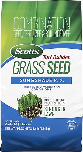 Miniatura 10 de Scotts – Mezcla de semillas de césped Turf Builder Sun & Shade con fertilizante y mejorador de suelo, prospera en diversas condiciones, 2.4 libras