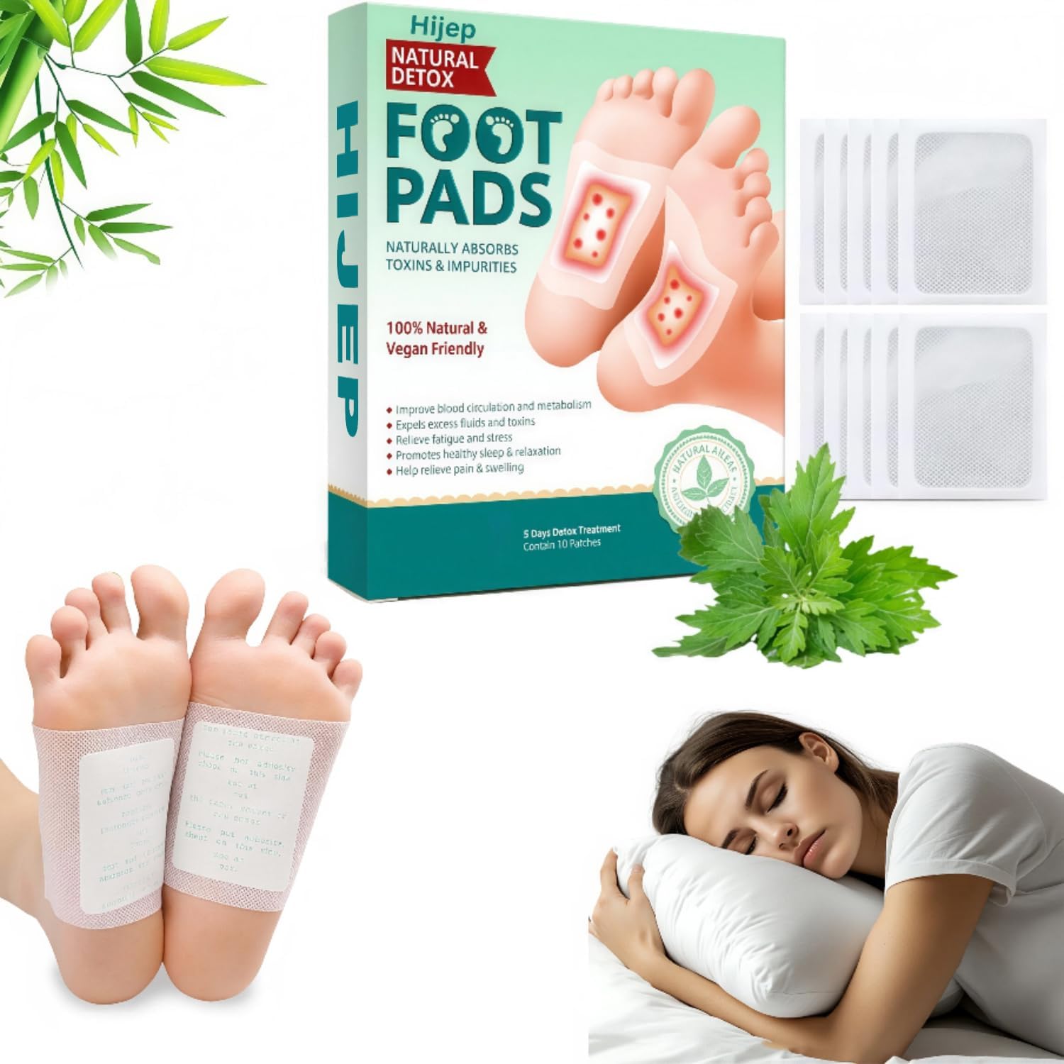 Herbal Detox Foot Patch – Natural Bamboo Vinegar Pads for Overnight Detox, Remove Toxins, Improve Sleep & Foot Relaxation – Easy Stick Foot Pads (Pack of 30)-picture-36
