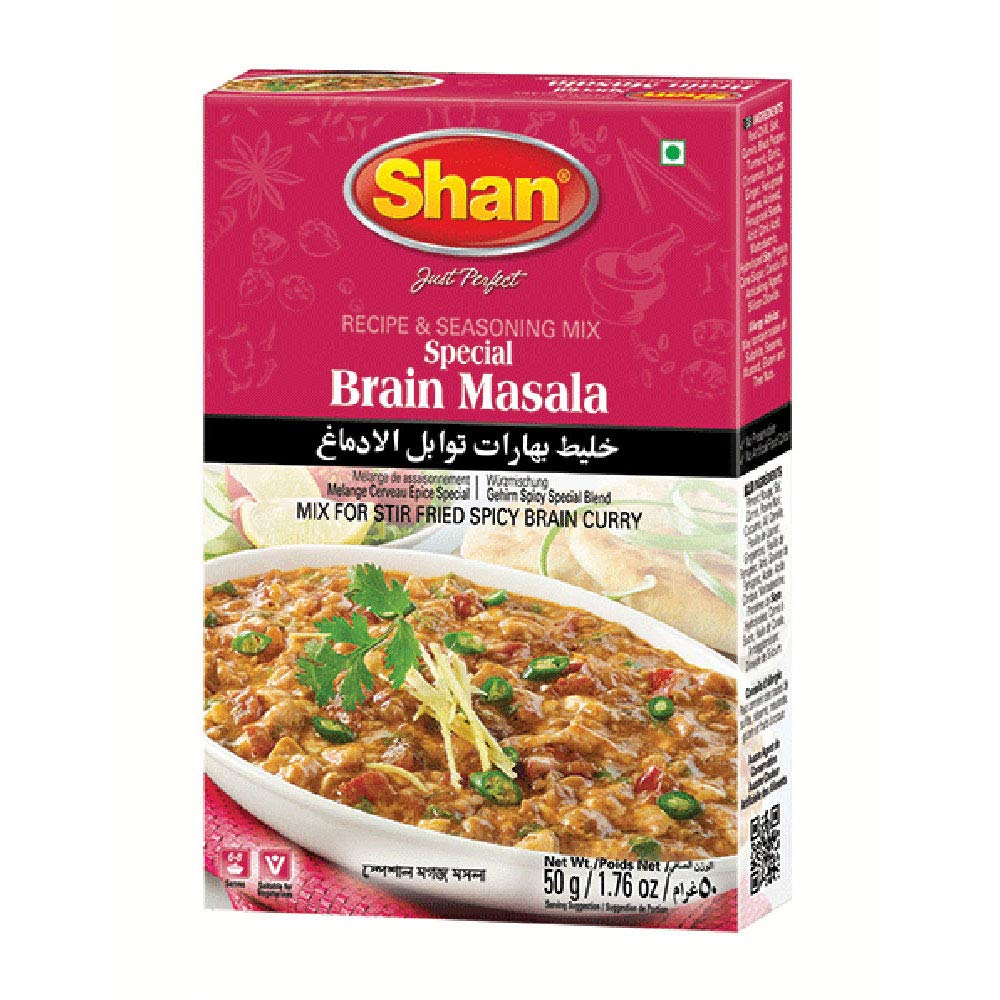 Shan Special Brain Recipe and Seasoning Mix 1.76 oz (50g) - Spice Powder for Stir Fried Spicy Brain Curry - Suitable for Vegetarians - Airtight Bag in