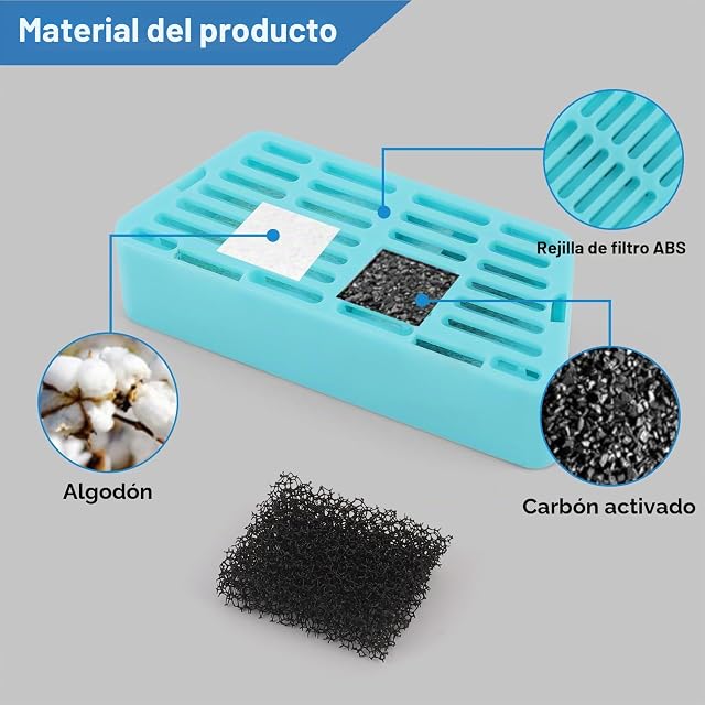 Foto 2 de 7 de Filtros Fuente para Gatos, Diealles Shine Paquete de 6 Filtros Fuente Gatos con Paquete de 6 Filtros de Espuma