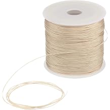 uxcell 0.6mm Nylon String Cord 164 Yards Nylon Satin String Champagne | Bracelet Chinese Knotting Cord Beading Thread for Jewelry Making Braided Necklaces Macrame Trim Craft