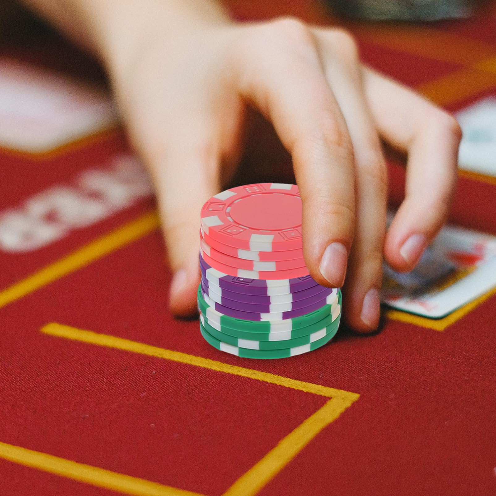 VANZACK Poker Chips Game Counting Chips Clay Poker Chips Markers Poker Chips Set Reusable Plastic Tokens for Poker Games