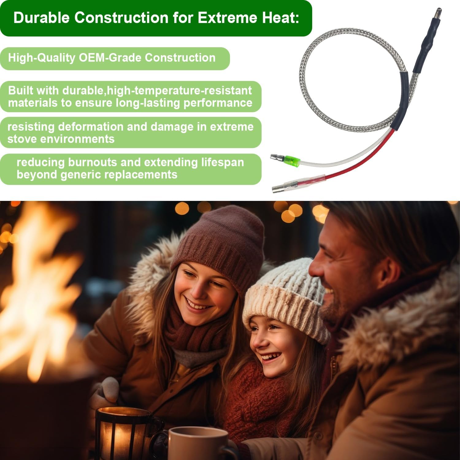 812-4470 Thermocouple Replacement Compatible with Quadrafire Castile,Contour,Mt Vernon OE,Santa Fe,Heatilator CAB50,PS35,PS50 (15.5" Durable OEM Quality)
