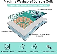Vista 5 de Tritard Juego de edredón costero de 3 piezas tamaño matrimonial/queen, edredones reversibles de microfibra con 2 fundas decorativas, ropa de cama