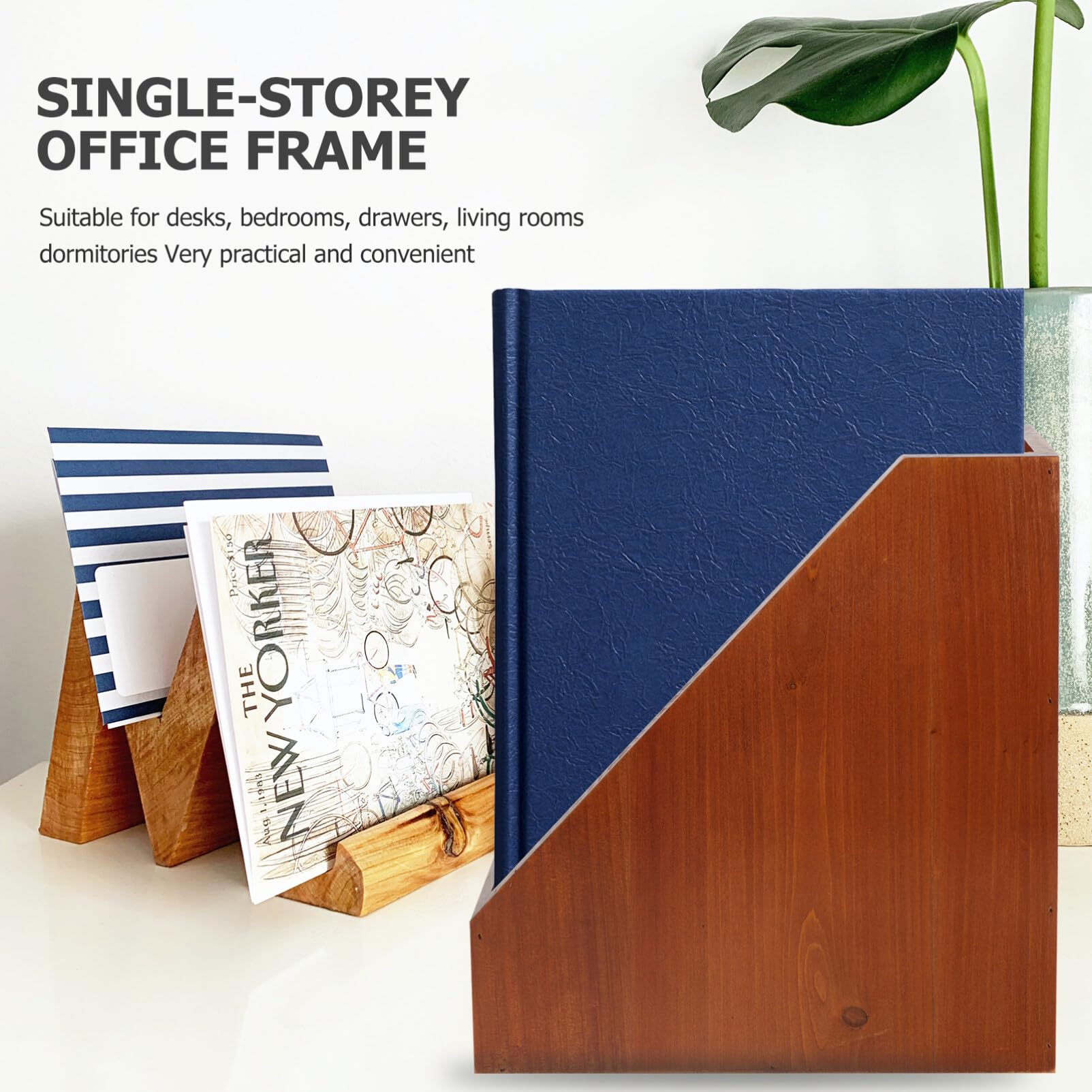 Angoily Organizador De Escritorio De Madera Práctico y Elegante Caja De Almacenamiento Multifuncional Para Oficina Para Papelería y Archivos Gran Capacidad y Diseño Compacto Mejora La