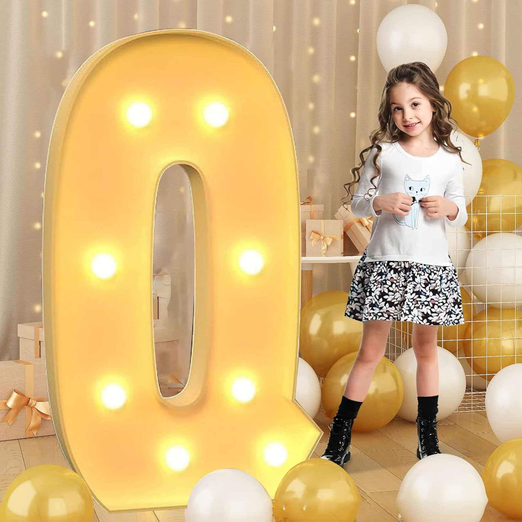 70cm-2.3ft Giant LED Light Up Letter Q, Mosaic Marquee Light Up Sign, LED Letters Lamps for Valentine's Day Birthday Christmas New Year
