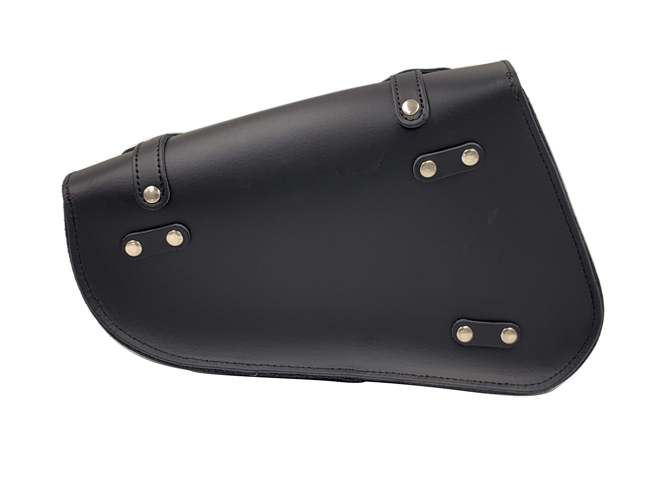 IGUANA CUSTOM - Borsa a forcellone in pelle - Specificamente per il lato destro della Harley Davidson Sportster - Fatto a mano in Spagna in vera pelle